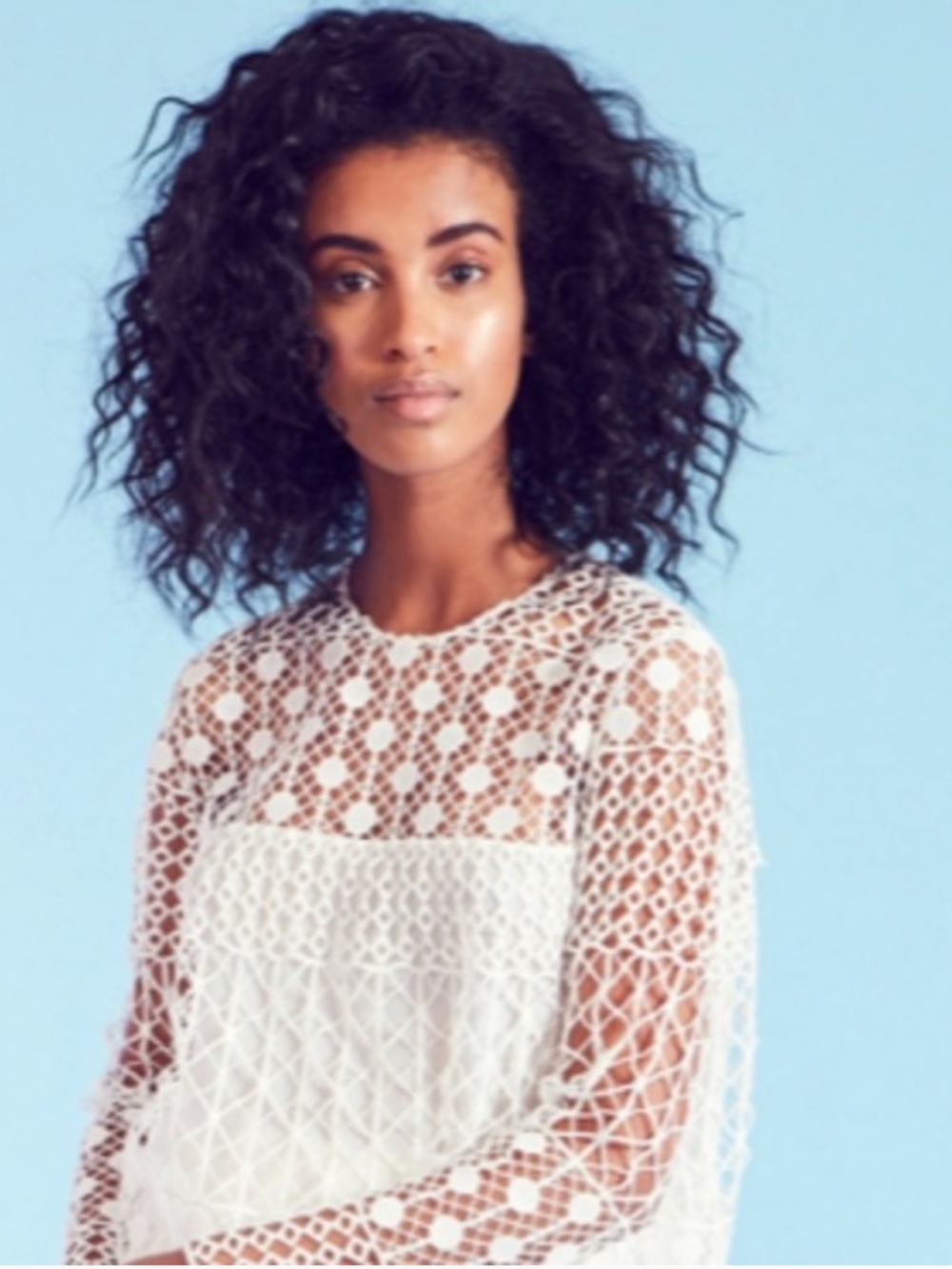 NOVIS Long Sleeve Mock Neck Geometric Lace Dress